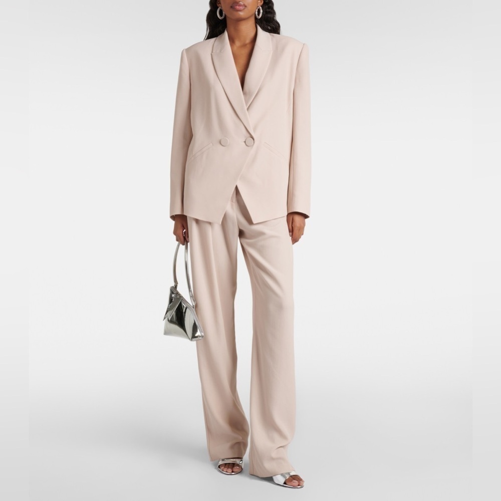 The SEI Double Breasted Crepe Blazer in Cream